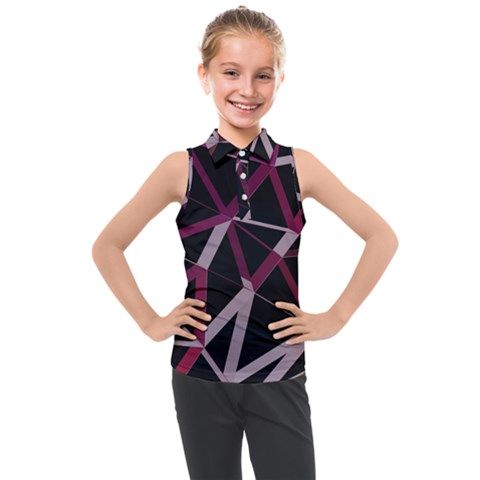 3d Lovely Geo Lines Iii Kids  Sleeveless Polo Tee by Uniqued