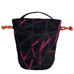 3d Lovely Geo Lines Viii Drawstring Bucket Bag by Uniqued