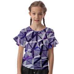 3d Lovely Geo Lines Ix Kids  Cut Out Flutter Sleeves by Uniqued