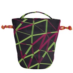 3d Lovely Geo Lines X Drawstring Bucket Bag by Uniqued