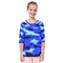 Blue Waves Abstract Series No11 Kids  Quarter Sleeve Raglan Tee View1