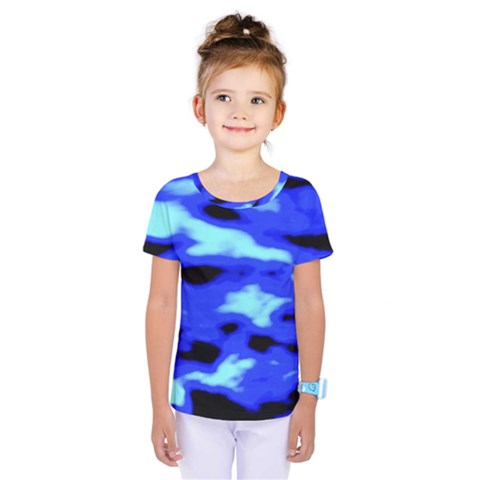 Blue Waves Abstract Series No11 Kids  One Piece Tee by DimitriosArt