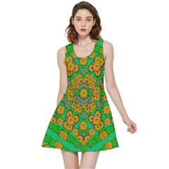 Stars Of Decorative Colorful And Peaceful  Flowers Inside Out Reversible Sleeveless Dress by pepitasart