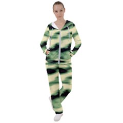 Green  Waves Abstract Series No14 Women s Tracksuit by DimitriosArt