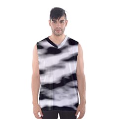 Black Waves Abstract Series No 2 Men s Basketball Tank Top by DimitriosArt