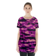 Velvet  Waves Abstract Series No1 Skirt Hem Sports Top by DimitriosArt