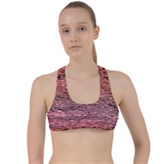 Pink  Waves Flow Series 2 Criss Cross Racerback Sports Bra by DimitriosArt