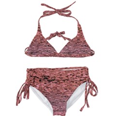 Pink  Waves Flow Series 2 Kids  Classic Bikini Set by DimitriosArt