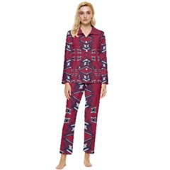 Abstract Pattern Geometric Backgrounds   Womens  Long Sleeve Velvet Pocket Pajamas Set by Eskimos