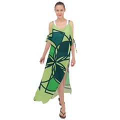 Abstract Pattern Geometric Backgrounds   Maxi Chiffon Cover Up Dress by Eskimos