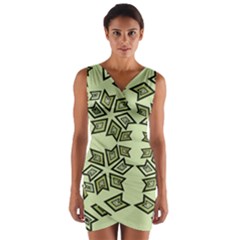 Abstract Pattern Geometric Backgrounds   Wrap Front Bodycon Dress by Eskimos