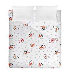 Cute Faces Of Snowmen Duvet Cover Double Side (full/ Double Size) by SychEva