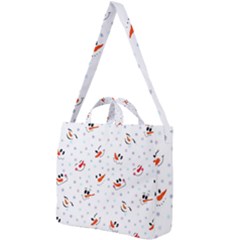 Cute Faces Of Snowmen Square Shoulder Tote Bag by SychEva