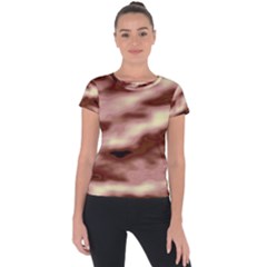 Pink  Waves Flow Series 7 Short Sleeve Sports Top  by DimitriosArt