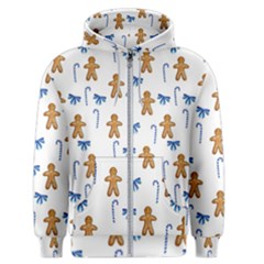 Gingerbread Man And Candy Men s Zipper Hoodie by SychEva