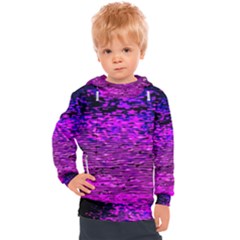 Magenta Waves Flow Series 1 Kids  Hooded Pullover by DimitriosArt