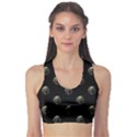 Creepy Head Sculpture With Respirator Motif Pattern Sports Bra View1