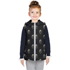 Creepy Head Sculpture With Respirator Motif Pattern Kids  Hooded Puffer Vest by dflcprintsclothing