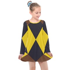 Abstract Pattern Geometric Backgrounds   Kids  Long Sleeve Dress by Eskimos