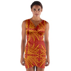 Abstract Pattern Geometric Backgrounds   Wrap Front Bodycon Dress by Eskimos