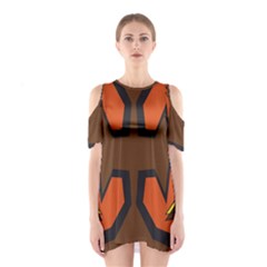 Abstract Pattern Geometric Backgrounds   Shoulder Cutout One Piece Dress by Eskimos