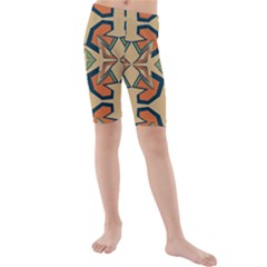 Abstract Pattern Geometric Backgrounds   Kids  Mid Length Swim Shorts by Eskimos