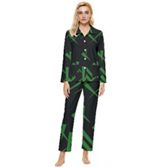 Abstract Pattern Geometric Backgrounds   Womens  Long Sleeve Velvet Pocket Pajamas Set by Eskimos