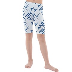 Abstract Pattern Geometric Backgrounds   Kids  Mid Length Swim Shorts by Eskimos