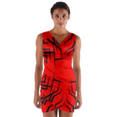 Abstract Pattern Geometric Backgrounds   Wrap Front Bodycon Dress by Eskimos