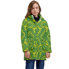 Abstract Pattern Geometric Backgrounds   Kid s Hooded Longline Puffer Jacket by Eskimos