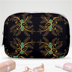 Floral Folk Damask Pattern  Make Up Pouch (small) by Eskimos