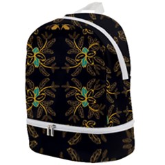 Floral Folk Damask Pattern  Zip Bottom Backpack by Eskimos