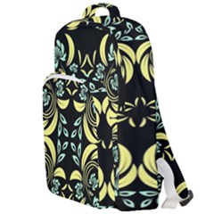 Floral Folk Damask Pattern Fantasy Flowers  Double Compartment Backpack by Eskimos