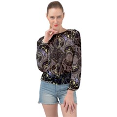 The Pollinator Banded Bottom Chiffon Top by MRNStudios