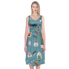 Fashionable Office Supplies Midi Sleeveless Dress by SychEva