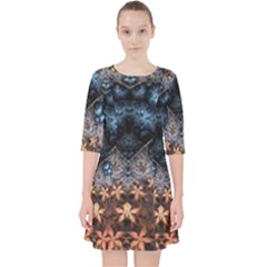 Fractal Quarter Sleeve Pocket Dress by Sparkle