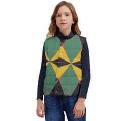 Abstract Pattern Geometric Backgrounds   Kid s Short Button Up Puffer Vest	 by Eskimos