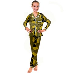 Abstract Pattern Geometric Backgrounds   Kid s Satin Long Sleeve Pajamas Set by Eskimos