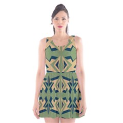 Abstract Pattern Geometric Backgrounds   Scoop Neck Skater Dress by Eskimos