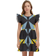 Abstract Pattern Geometric Backgrounds   Kids  Winged Sleeve Dress by Eskimos