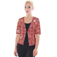 Abstract Pattern Geometric Backgrounds   Cropped Button Cardigan by Eskimos