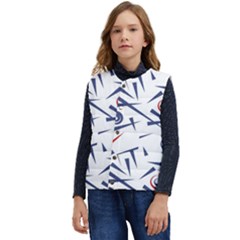 Abstract Pattern Geometric Backgrounds   Kid s Short Button Up Puffer Vest	 by Eskimos