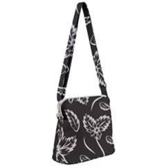 Folk Flowers Print Floral Pattern Ethnic Art Zipper Messenger Bag by Eskimos