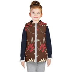 Sfolk Flowers Print Floral Pattern Ethnic Art Kids  Hooded Puffer Vest by Eskimos