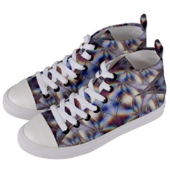 Diamonds And Flowers Women s Mid-top Canvas Sneakers by MRNStudios