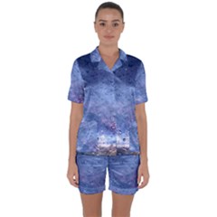 Gouttes D eau Galaxy Satin Short Sleeve Pajamas Set by kcreatif