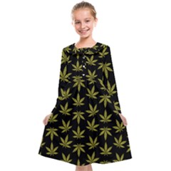 Weed Pattern Kids  Midi Sailor Dress by Valentinaart