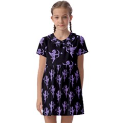 Cupid Pattern Kids  Asymmetric Collar Dress by Valentinaart