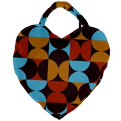 Geometric Pattern Giant Heart Shaped Tote by Valentinaart