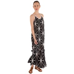 Black And White Pattern Cami Maxi Ruffle Chiffon Dress by Valentinaart